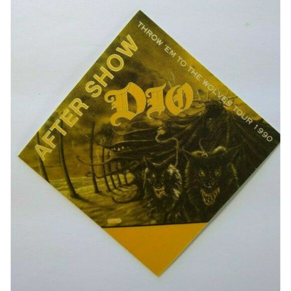 Dio Backstage Pass Original Throw 'em to the Wolves Tour 1990 Heavy Metal Yellow - Picture 2 of 3